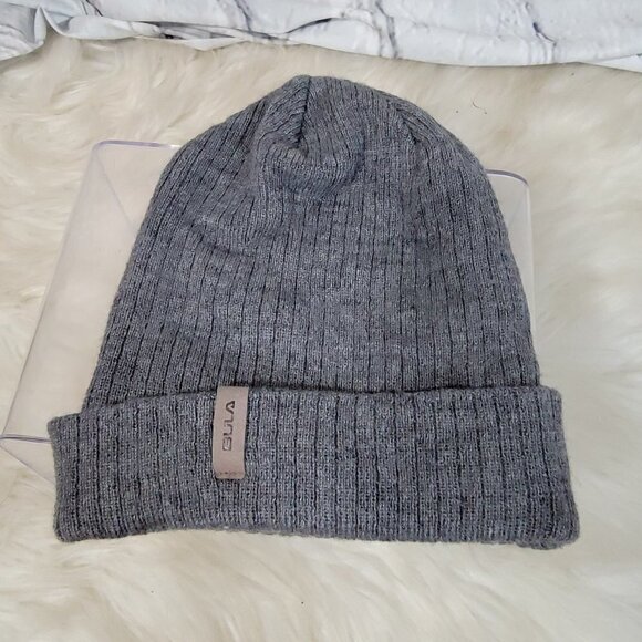 BULA‎ Gray Ribbed Wool Beanie Hat Rolled Cuff Knit Made in Canada Men WOMEN Gray - Picture 1 of 6